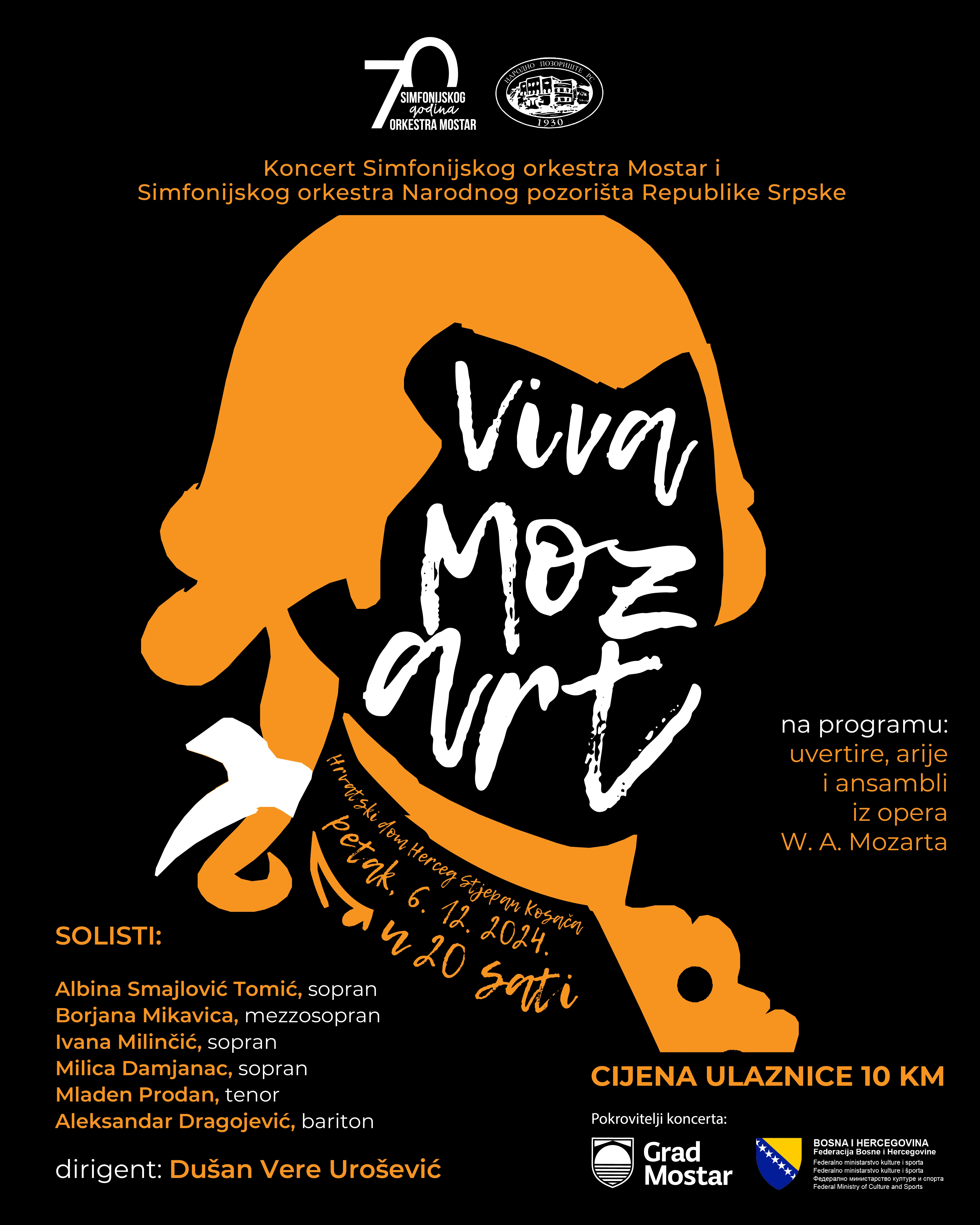  Simfonijski orkestar Mostar priređuje koncert "Viva Mozart"