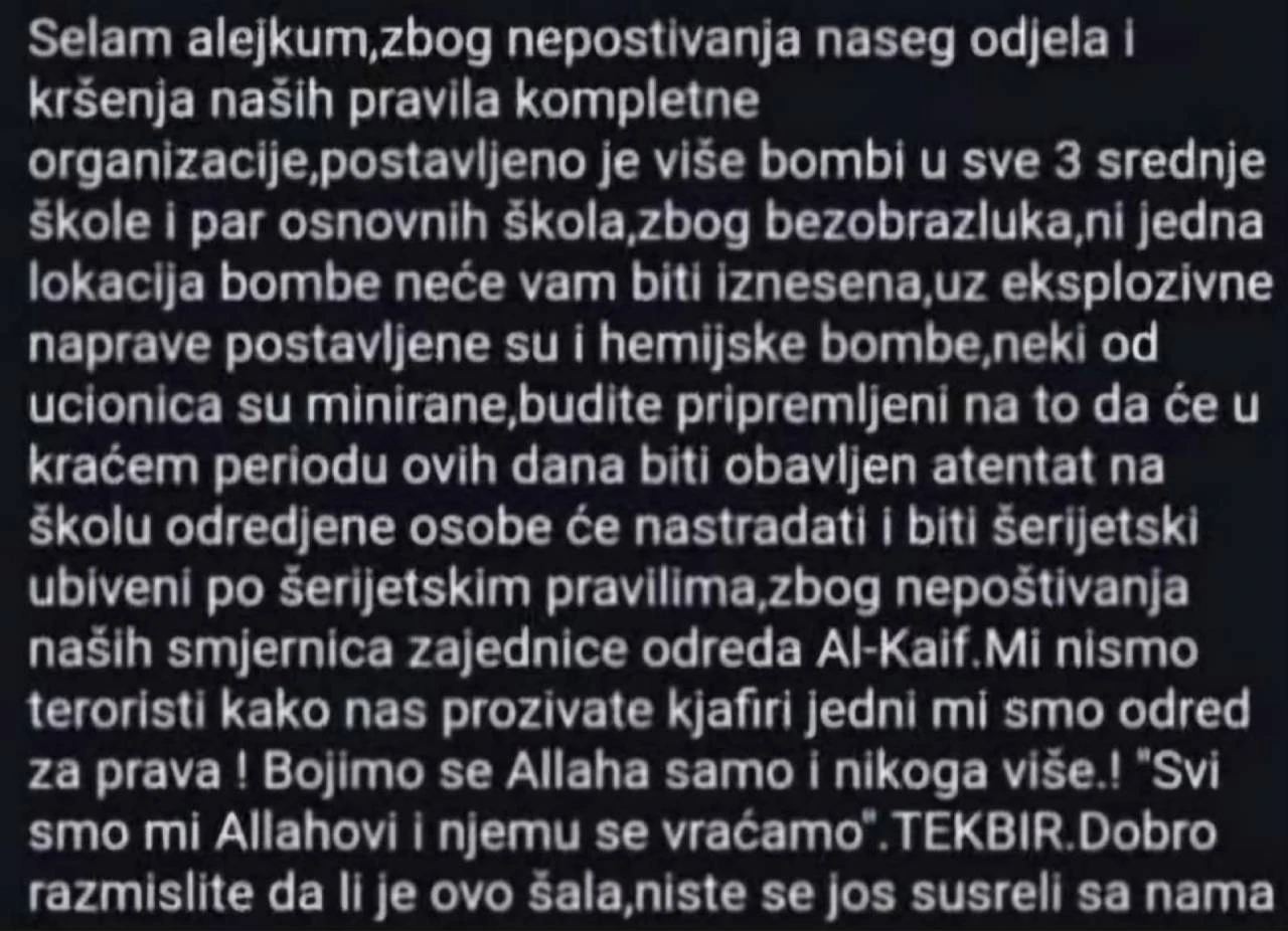 Strašne prijetnje upućene školama: Niste se još susreli s nama!