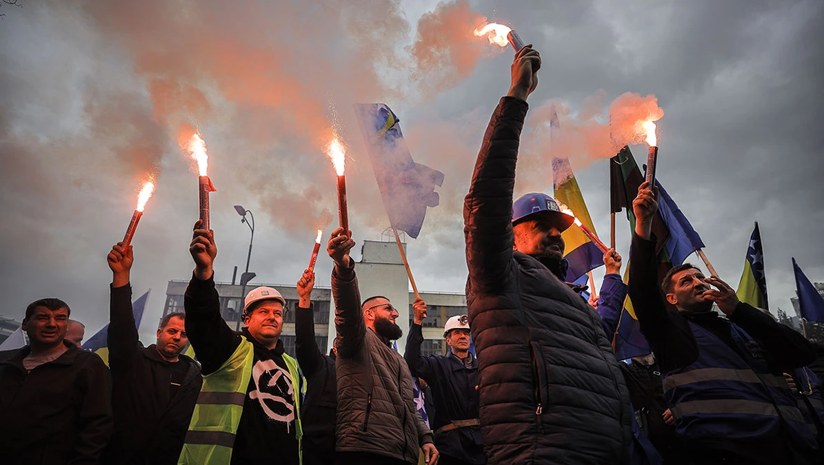 Rudari prosvjedovali ispred zgrade Vlade FBiH 
