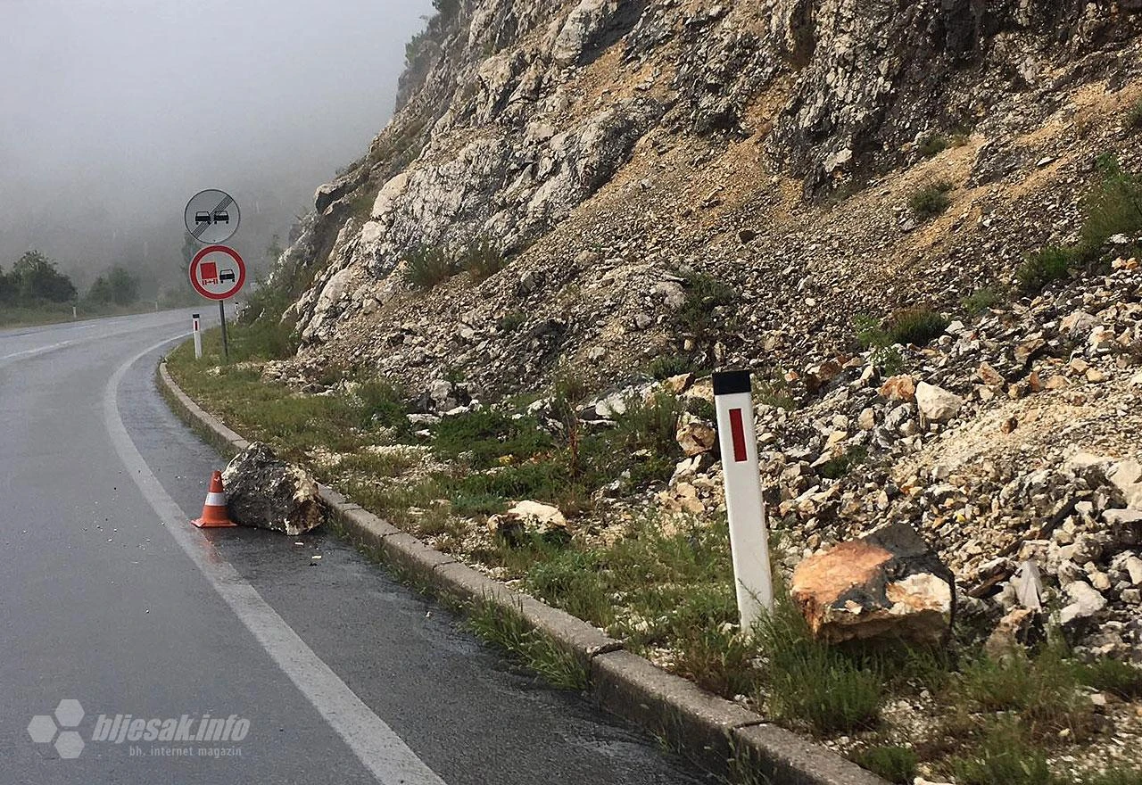 Odroni na magistrali između Mostara i Čapljine