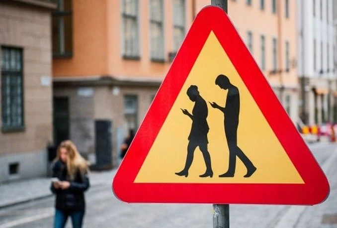 Uvode se kazne za pješake koji gledaju u mobitel