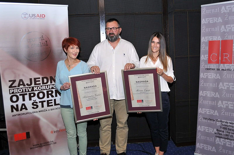 Novinarke Aleksandra Vinčar i Marina Čigoja najbolje izvještavale o korupciji