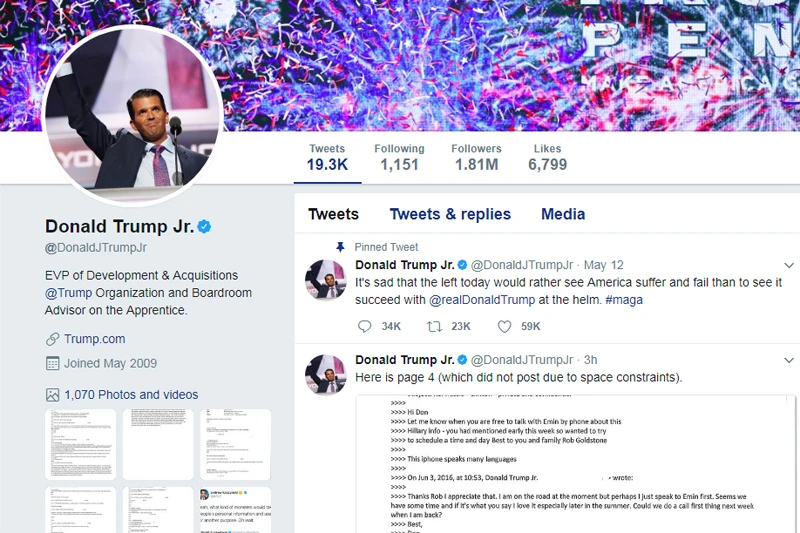 Trump mlađi objavio sporne emailove koji dokazuju komunikaciju s Rusima