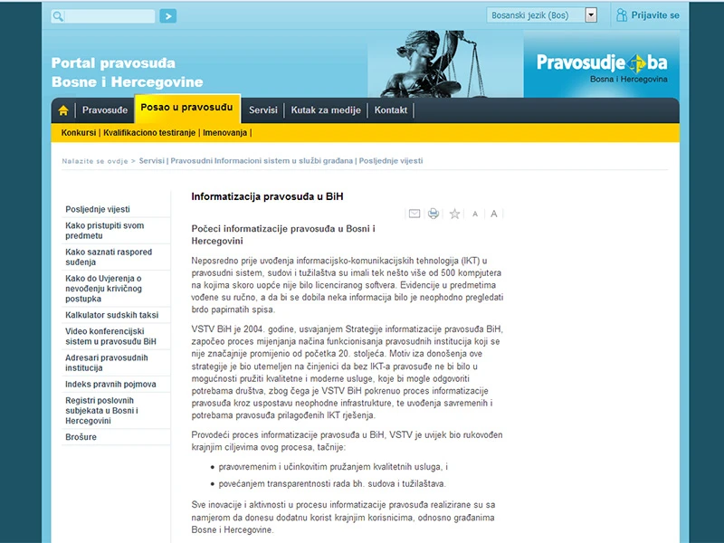 VSTVBiH kreiralo interaktivnu mapu o radu 80 sudova u BiH