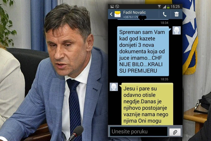 SMS: Novalić priznao da su krali i da je nemoćan