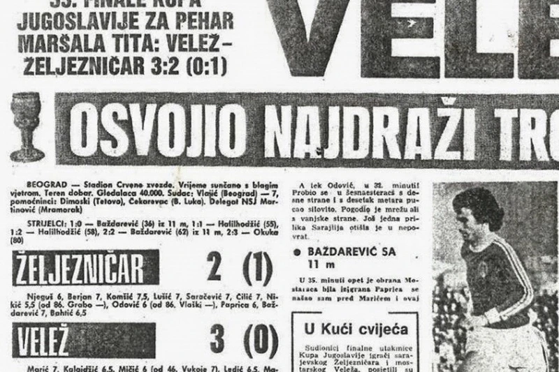 Velež na današnji dan prije 36 godina prvi put osvojio Kup Maršala