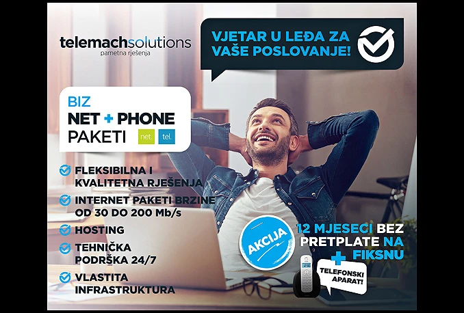 12 mjeseci bez pretplate na fiksnu telefoniju u Biz Net + Phone paketima