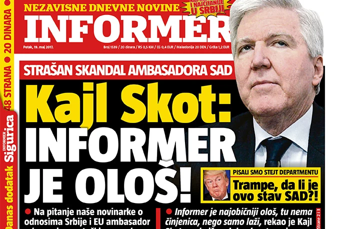 Tabloid 'Informer' namjerava tužiti američkog veleposlanika