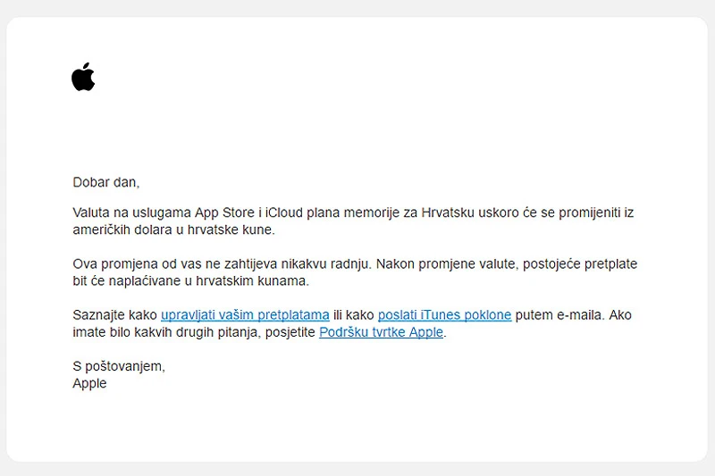 Plaćanje u App Storeu uskoro u kunama