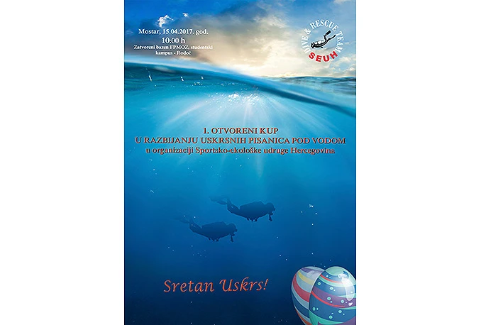 Mostarci prvi u svijetu organiziraju natjecanje u razbijanju uskrsnih pisanica pod vodom
