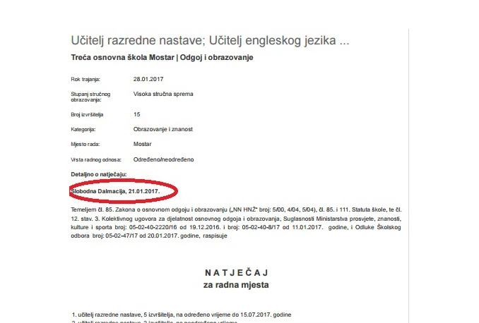 HRS upozorava na nezakonitosti u školstvu HNŽ-a