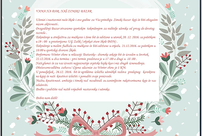 Školski Bazar u OŠ Zalik