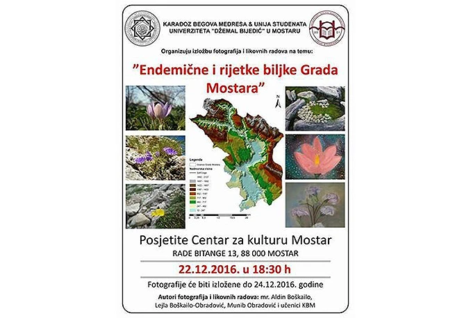 Izložba o endemičnim i rijetkim biljkama Grada Mostara