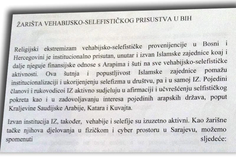 Procurile informacije o vehabijama u BiH; SIPA pere ruke