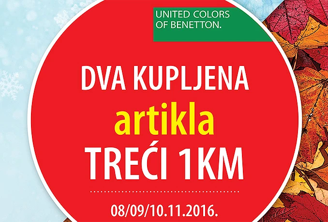 Platiš dva, dobiješ treći artikal za 1,00 KM