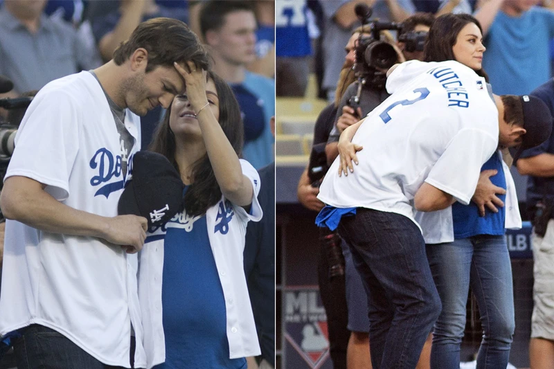 Gledajući baseball: Ashton Kutcher i Mila Kunis očekuju sinčića