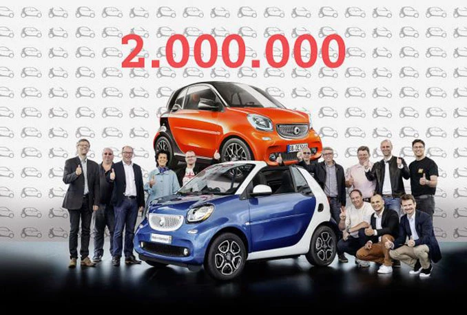 Na ulicama u svijetu dva milijuna Smart vozila