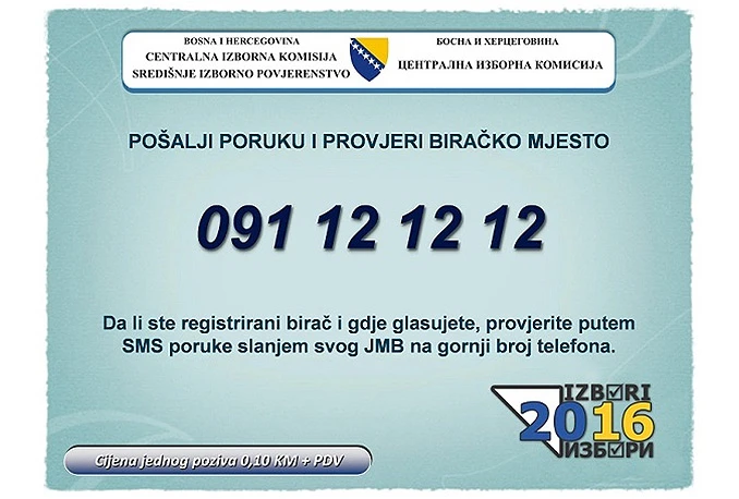 Preko interneta ili SMS-om provjerite lokaciju biračkog mjesta