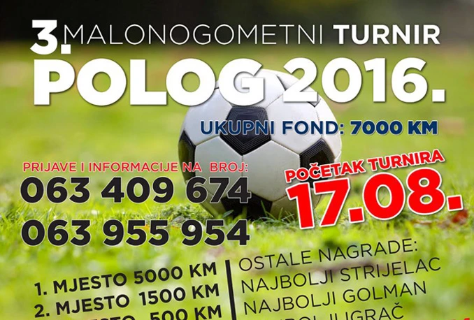 Polog i ove godine domaćin turnira u malom nogometu