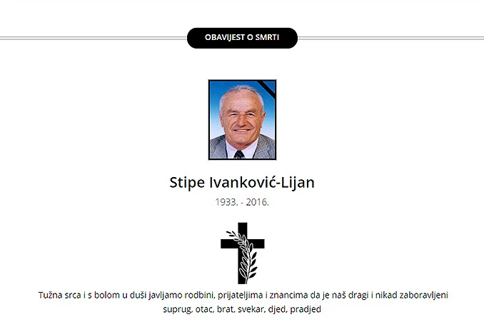 Preminuo Stipe Ivanković Lijan