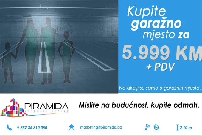 Kupite garažno mjesto u garaži Piramida Centra
