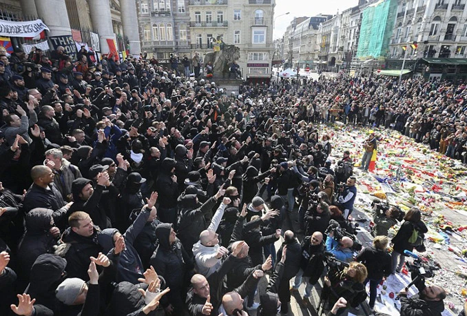 Sukob neonacista i prosvjednika u Bruxellesu: Vodenim topovima protiv desničara