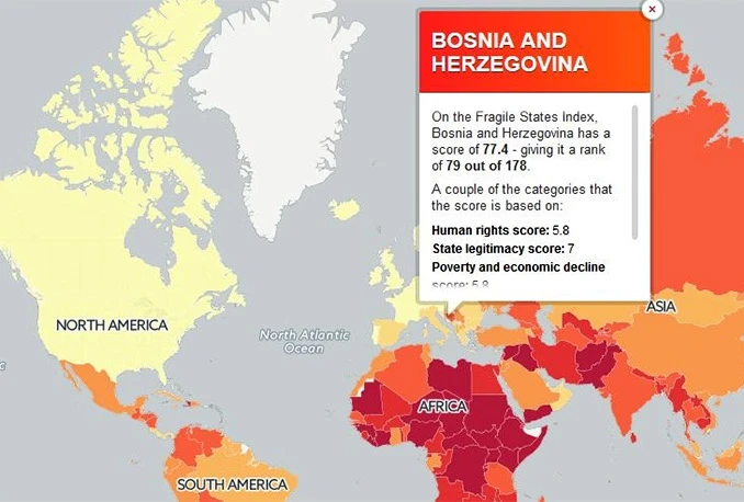 Nestabilne i nesigurne države svijeta: BiH zemlja pod 'upozorenjem'