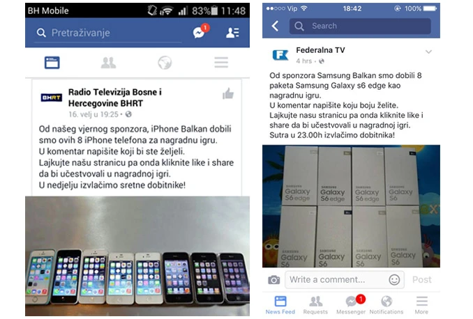 Ne nasjedajte: Igra na 'Fejsu' u kojoj se 'dijele' mobilni telefoni je lažna