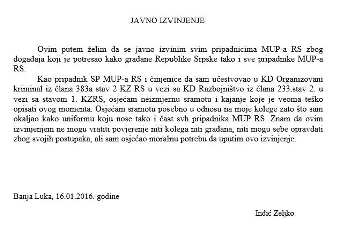 Specijalac opljačkao blindirani kombi, pa se javno ispričao