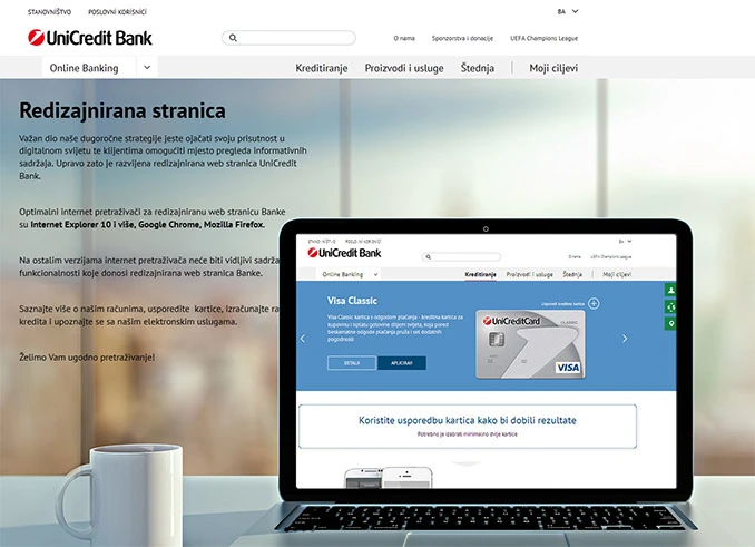 Nova web stranica UniCredit Bank