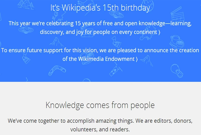 Wikipedia slavi petnaesti rođendan