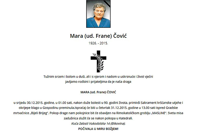 Preminula majka Dragana Čovića