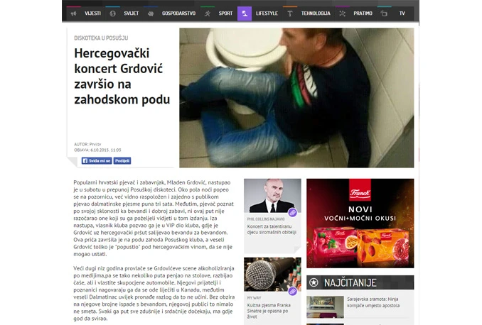 Hercegovački portali 'napili' Grdovića