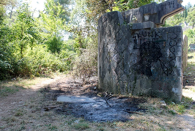 Požar na Partizanskom groblju u Mostaru