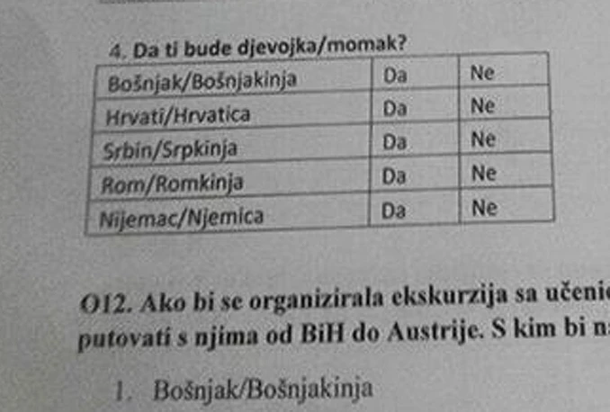Ministarstvo tvrdi da dostavljena pitanja nisu ista kao u spornoj anketi za učenike