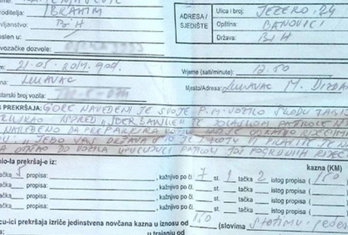 Za psovanje države 150 KM