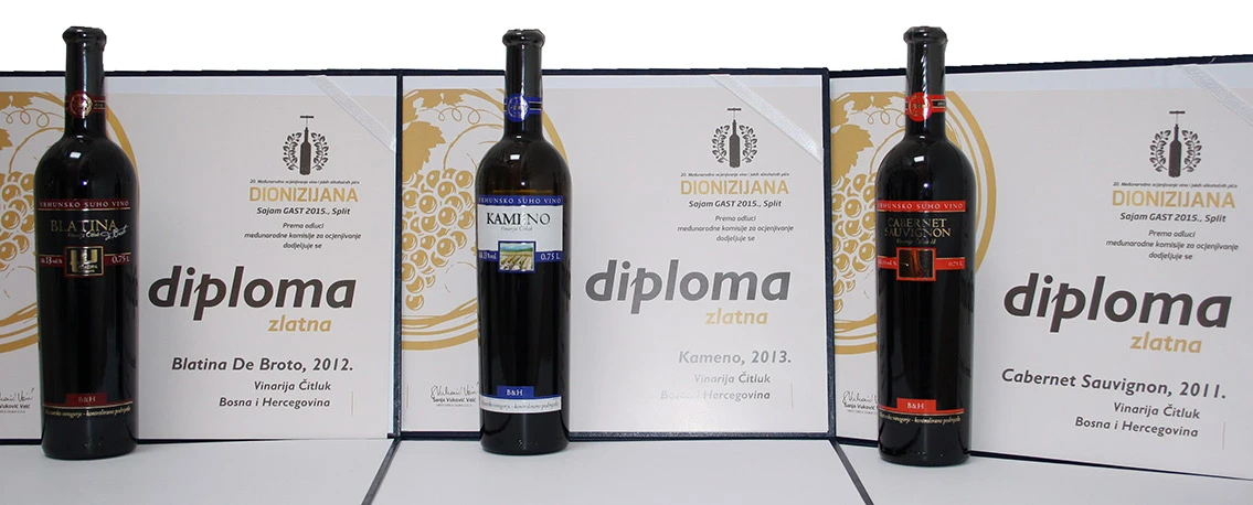 Vinarija Čitluk osvojila tri medalje na sajmu GAST 