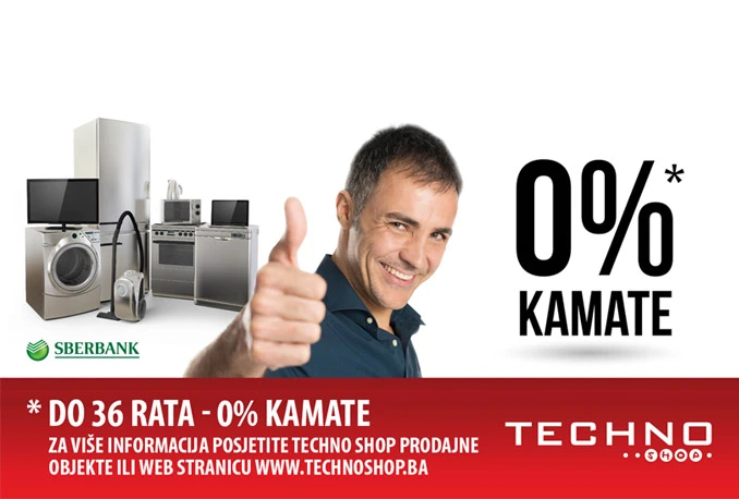 Techno Shop: 36 rata uz 0% kamate