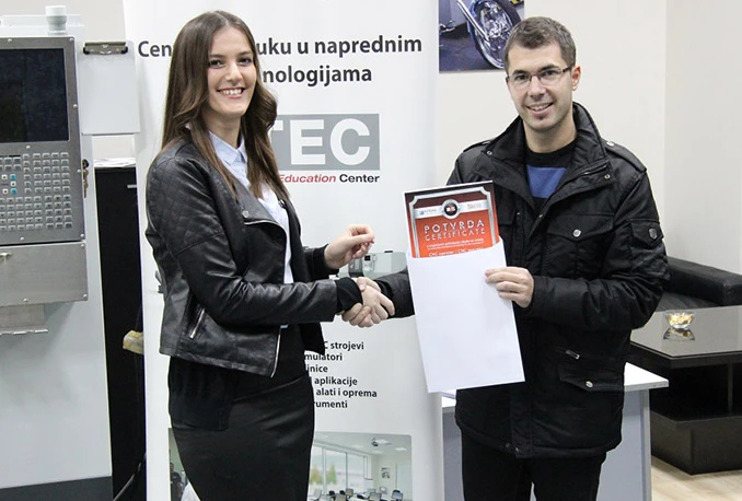 Dodijeljeni certifikati polaznicima obuke za upravljanje CNC strojevima