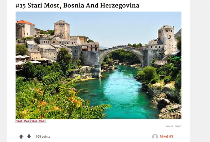 Stari most među 20 najzanimljivih mostova svijeta na internet magazinu Bored Panda