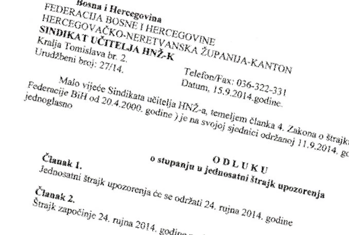 Učitelji u HNŽ-u idu u štrajk i prijete prosvjedima