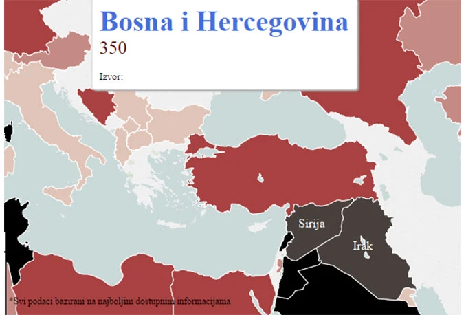 Karta ratnika: Iz BiH za Islamsku državu ratuje 350 ljudi