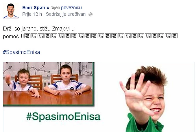 Emir Spahić pomaže malenom Enisu: Drži se, stižu Zmajevi u pomoć!