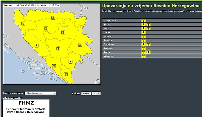Meteoalarm već nekoliko dana upozarava na nestabilno vrijeme, visok UV indeks i grmljavine