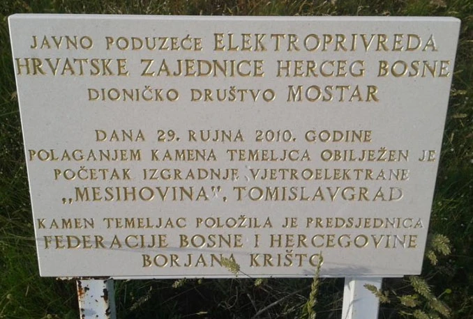 Podignuta kaznena prijava protiv Elektroprivrede HZHB zbog Vjetroparka Mesihovina