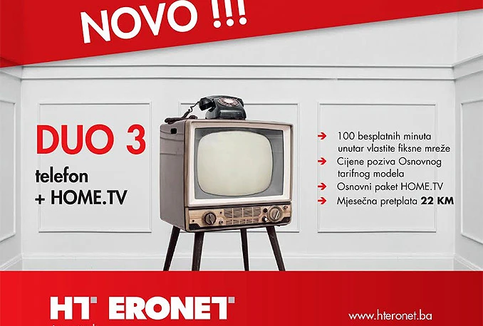 Najnoviji paket DUO 3 spaja HOME.TV i uslugu fiksne telefonije