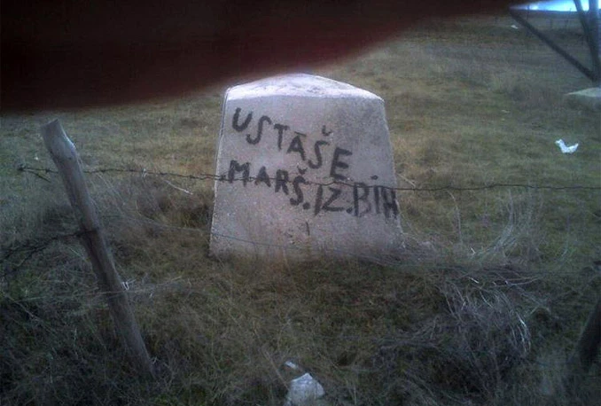 U Gaju osvanuo grafit: 'Ustaše marš iz BiH'