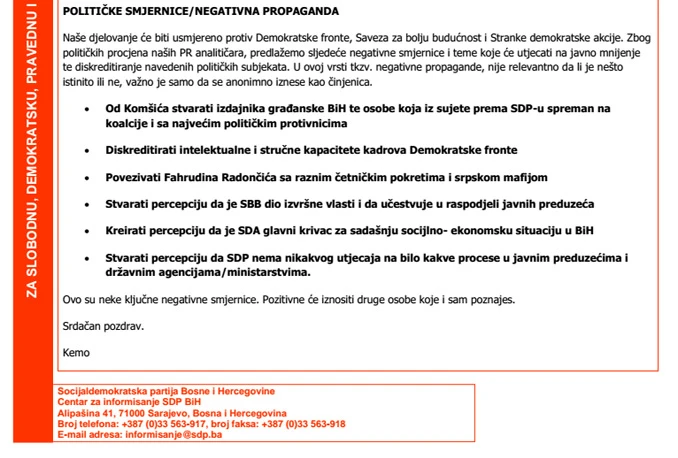 Kemo demantira Avaz da je davao instrukcije iz komenitranja po portalima