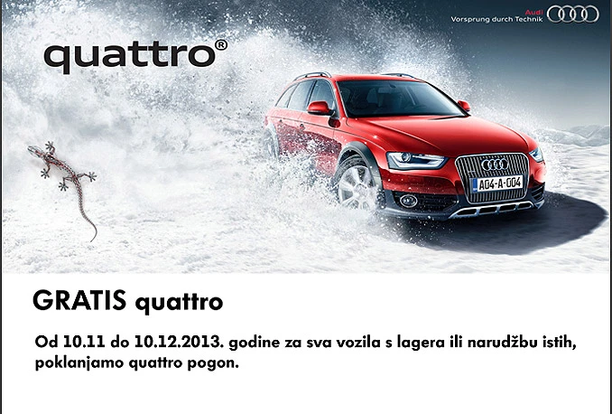 Jelić Auto: Akcija quattro GRATIS