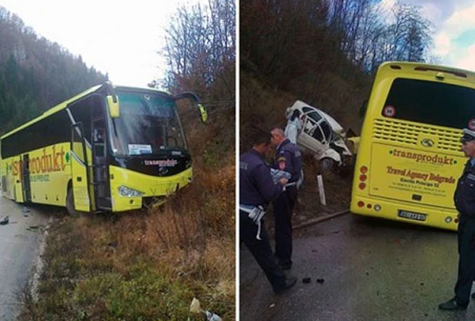 U sudaru automobila i autobusa poginula jedna osoba